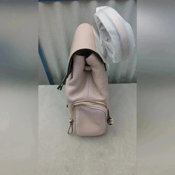 NWT Michael Kors Jet Set Item Medium Chain Leather Backpack  Powder Blush - Picture 8 of 9